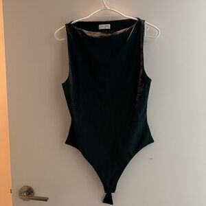 Aritzia Contour Black Thong Bodysuit size L